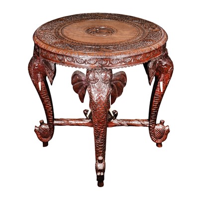 Lot 162 - An Anglo-Indian Elephant low table, first half of the 20th century