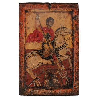 Lot 251 - A Greek icon of Saint George (17-18th Century)