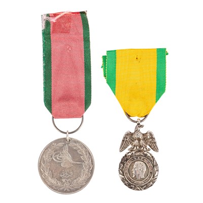 Lot 148 - Two, French Médaille Militaire, and a Turkish Crimea Medal