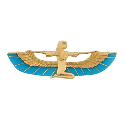 Lot 43 - An Egyptian turquoise brooch