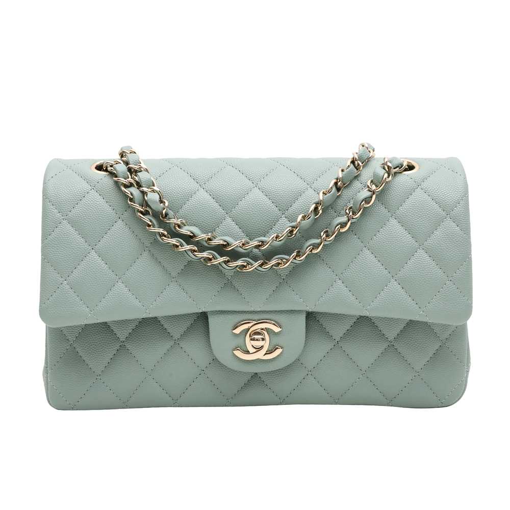 51 - Chanel Duck Egg Blue Medium Classic Double Flap Bag