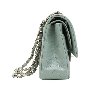 Lot 51 - Chanel Duck Egg Blue Medium Classic Double Flap Bag