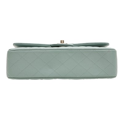 Lot 51 - Chanel Duck Egg Blue Medium Classic Double Flap Bag
