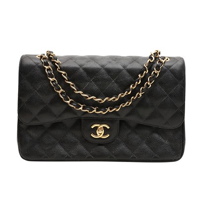 Lot 163 - Chanel Black Jumbo Classic Double Flap Bag