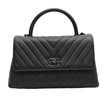 Lot 214 - Chanel So Black Medium Coco Handle Flap Bag