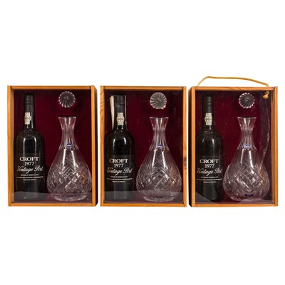 Lot 299 - Croft Vintage 1977 With Decanter - 3 bottles