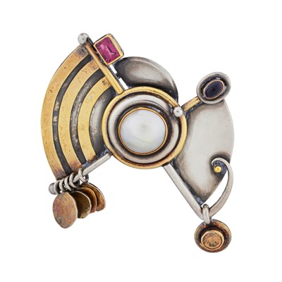 Lot 244 - Barbara Bertagnolli Ι A gem-set brooch, circa 1991