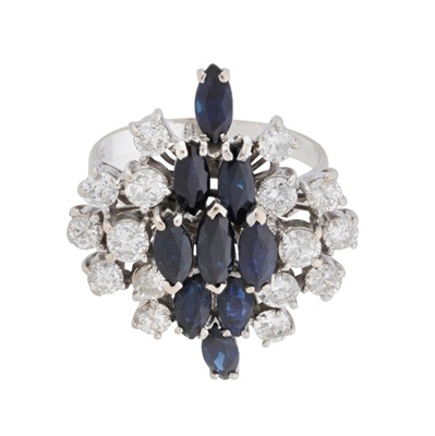 Lot 28 - A sapphire and diamond dress ring