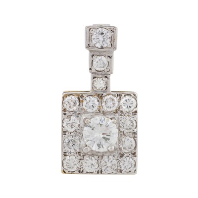 Lot 205 - A diamond square pendant