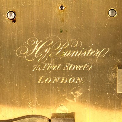 Lot 106 - A Regency brass inlaid mahogany mantel clock by Henry Banister of Fleet St., London