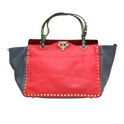 Lot 517 - Valentino Colour Block Medium Rockstud Tote