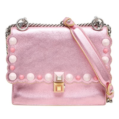 Lot 392 - Fendi Metallic Pink Mini Kan I Bag