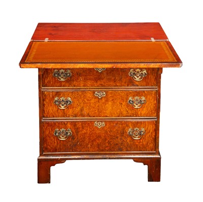 Lot 33 - A George II style burr walnut bachelors chest