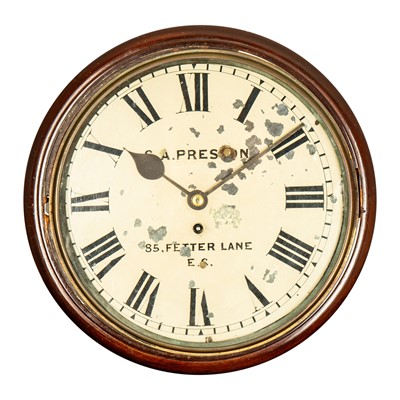 Lot 111 - Mahogany framed fusee-driven wall clock