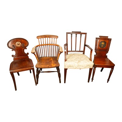 Lot 74 - A 19th century vernacular comb-back Windsor armchair