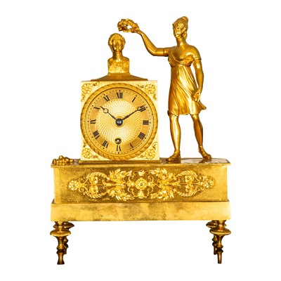 Lot 117 - A French ormolu figural mantel clock
