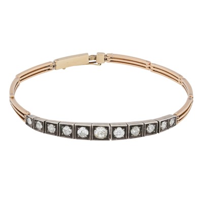Lot 363 - A diamond gate bracelet