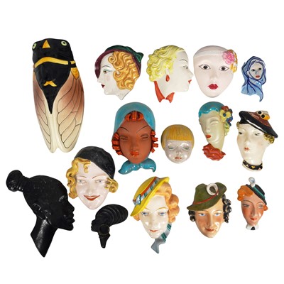 Lot 23 - Collection of Art Deco wall masks