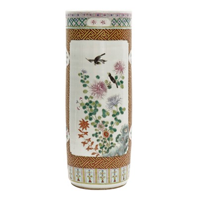 Lot 157 - A Chinese famille-rose 'floral' umbrella stand, 20th century
