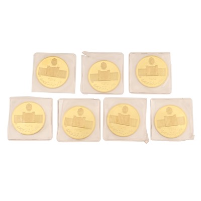 Lot 598 - Seven Iranian Gold Commemorative Coins