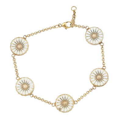 Lot 178 - Georg Jensen | A 'Daisy' enamel bracelet