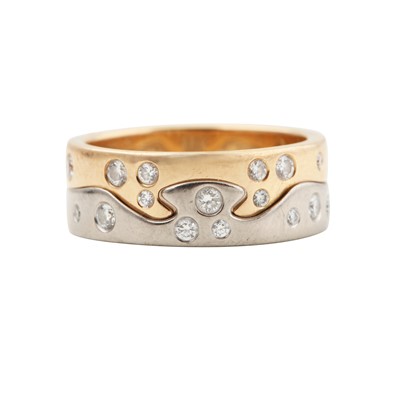 Lot 362 - Georg Jensen | A pair of diamond interlocking rings