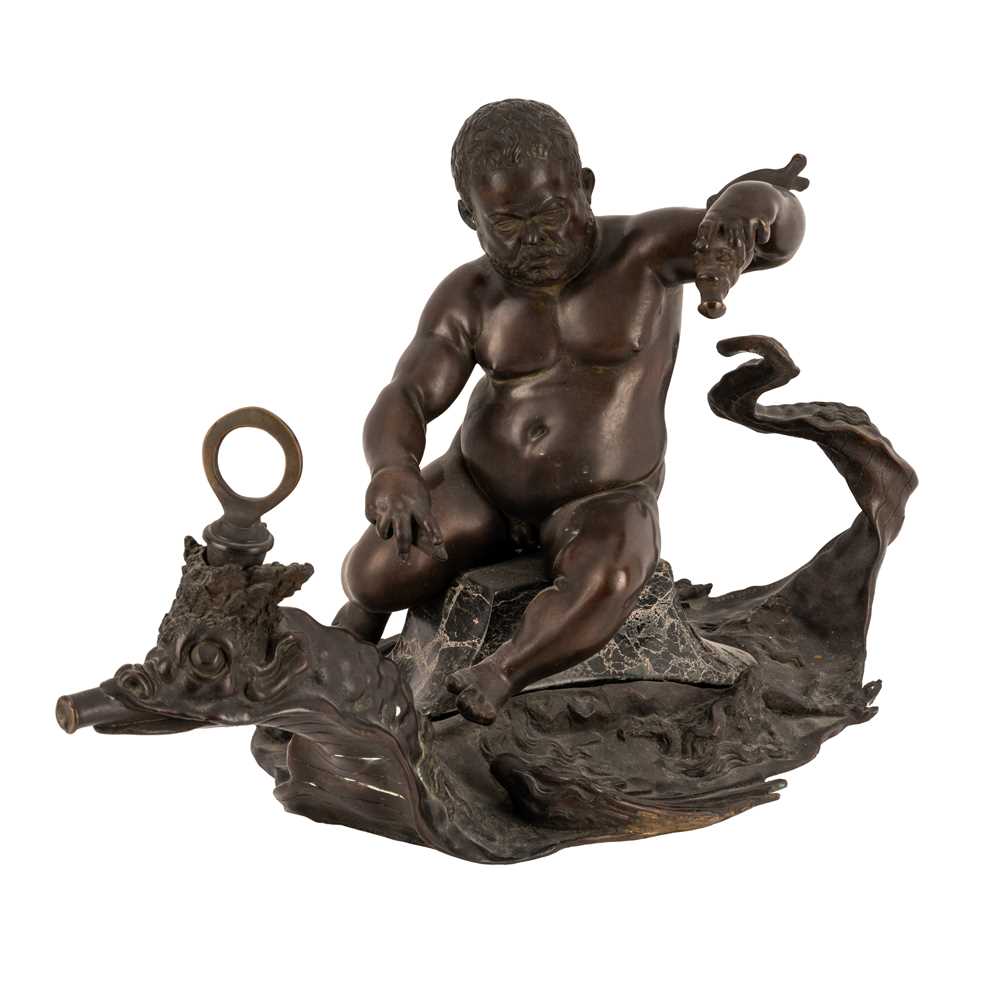 Lot 61 - After Giambologna (Flemish, 1529-1608), bronze sculpture of 'Morgante Riding on a Dragon'