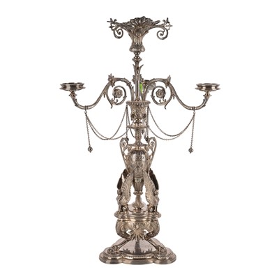 Lot 483 - Elkington & Co., a Victorian silver plated epergne