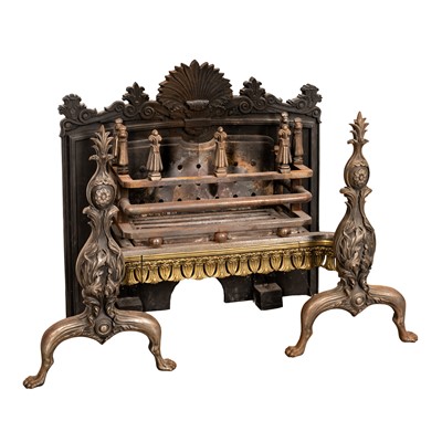 Lot 37 - A Regency cast and wrought iron fire grate, circa 1815 in the manner of George Bullock