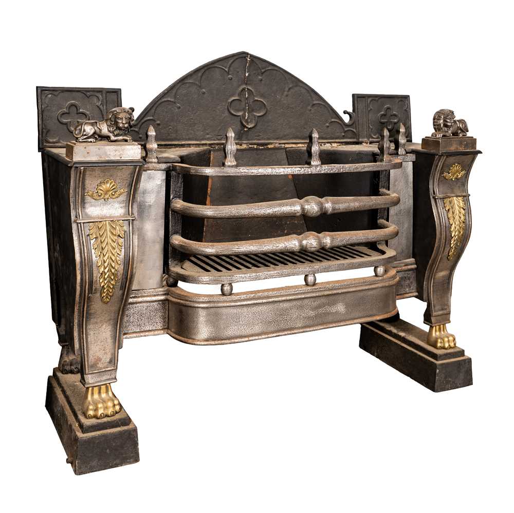 Lot 38 - Regency cast and wrought iron hob grate, possibly Irish, circa 1810