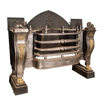 Lot 38 - Regency cast and wrought iron hob grate, possibly Irish, circa 1810