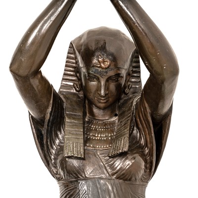 Lot 83 - A pair of French cast-iron figural torchères, after models by Mathurin Moreau (French, 1822-1912), early 20th century