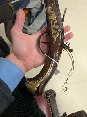 Lot 92 - A flintlock holster pistol, circa 1800