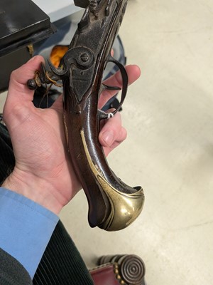 Lot 92 - A flintlock holster pistol, circa 1800