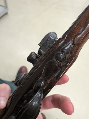 Lot 92 - A flintlock holster pistol, circa 1800
