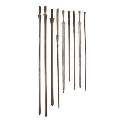Lot 93 - Collection of nine African spear tips