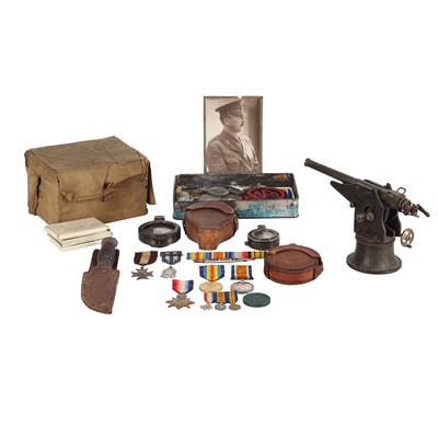 Lot 86 - Cherry Kearton, WWI Medal trio and small collection of related items