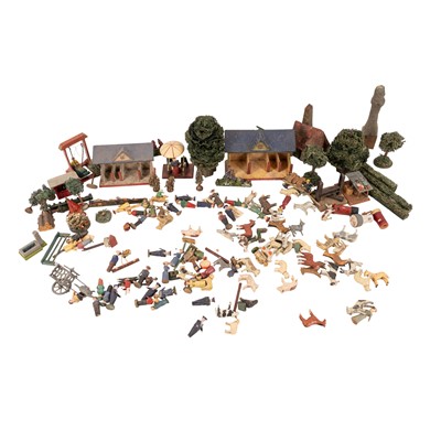Lot 186 - Folk Art - An Erzgebirge (Germany) model village and figures, circa 1880-1910