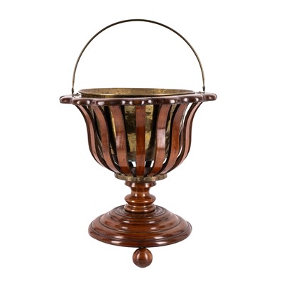 Lot 66 - A 19th century Dutch walnut 'teestoof' or tea kettle pail, circa 1880