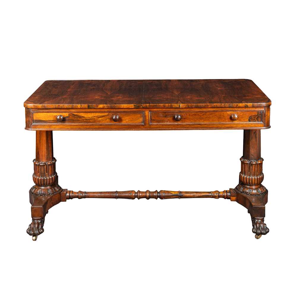 Lot 17 - A George IV mahogany and rosewood library table