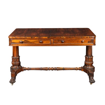 Lot 17 - A George IV mahogany and rosewood library table