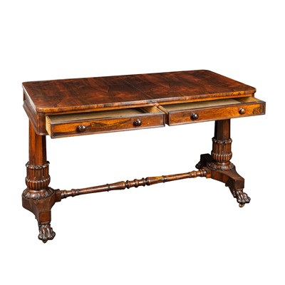 Lot 17 - A George IV mahogany and rosewood library table