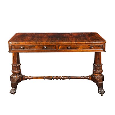 Lot 17 - A George IV mahogany and rosewood library table