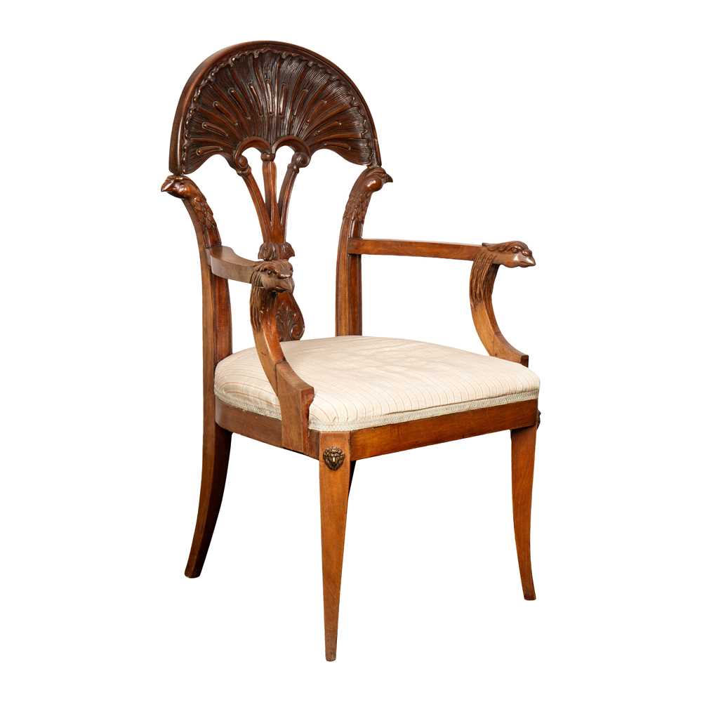 Lot 21 - A Continental mahogany armchair