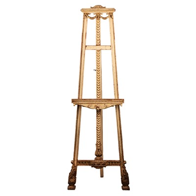 Lot 50 - A Louis XVI style painted and parcel gilt easel, 20th century