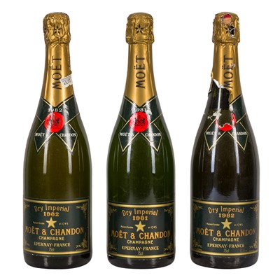Lot 35 - Moet & Chandon Dry Imperial 1981 & 1982 - 3 bottles