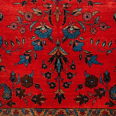 Lot 74 - A fine antique Sarouk carpet, west Persia