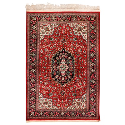 Lot 39 - An extremely fine silk Qum rug, central Persia