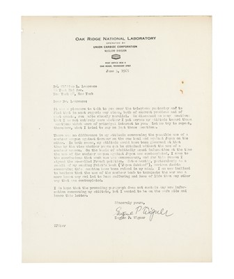 Lot 481 - Wigner (Eugene P.)