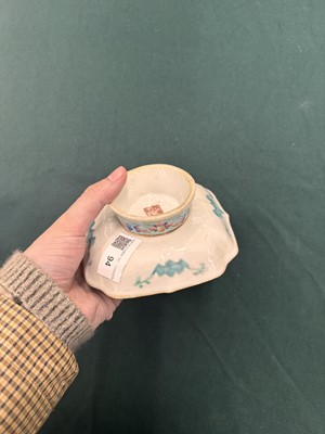 Lot 94 - A Chinese famille-rose 'cranes' stem bowl, Qing dynasty, Tongzhi mark and of the period